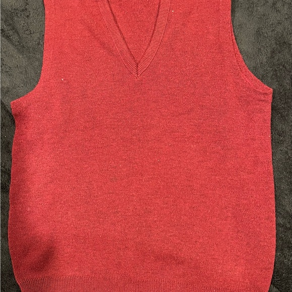 Robert Bruce Sweater Vest Mens Medium Red Pullover Union Made Vintage Orlon - Picture 2 of 6